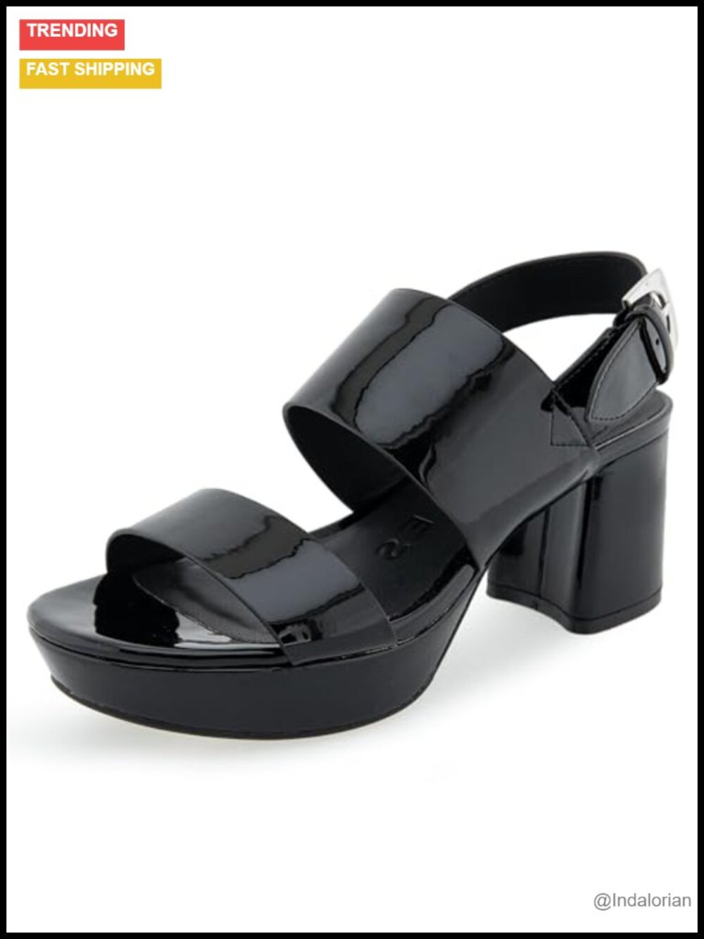 Platform Sandal Faux Leather Cushioned Insole Open Toe Slingback